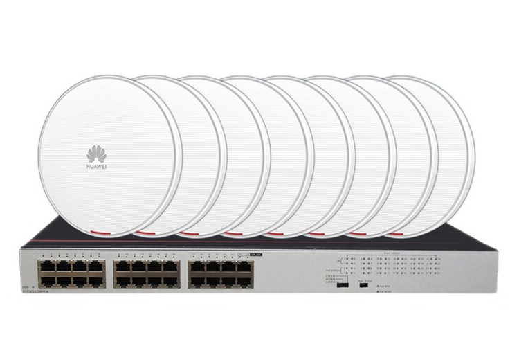 华为(HUAWEI) 企业级WiFi6吸顶式无线AP套装 AC+AP全屋wifi覆盖3000M双频千兆POE网线供电高速宽带组网 24口POE交换机+3000M吸顶AP*8 商用办公别墅大户型wifi